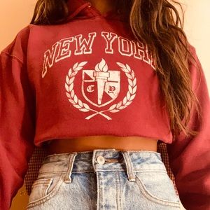 New York cropped hoodie